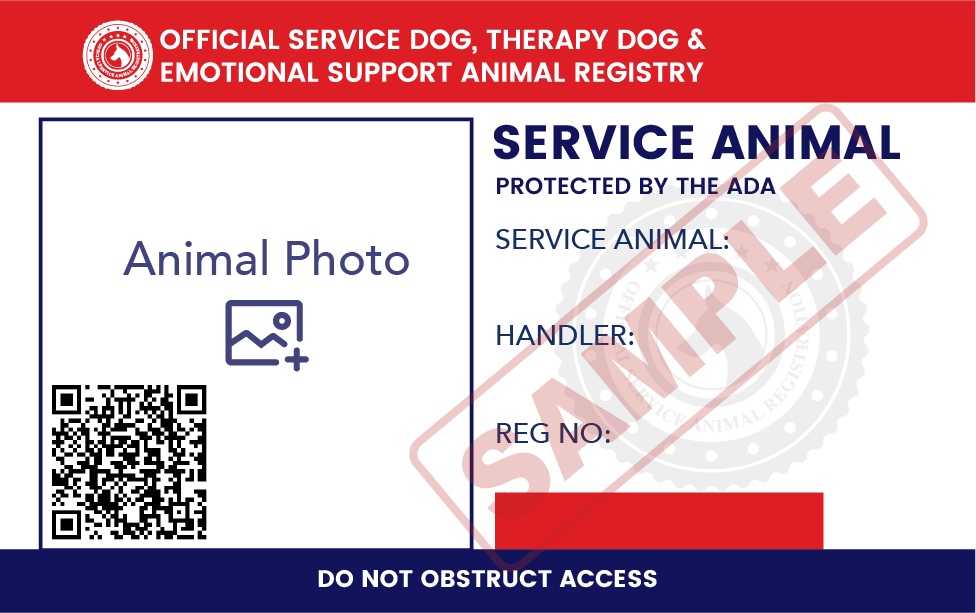 Service Dog Identification Card