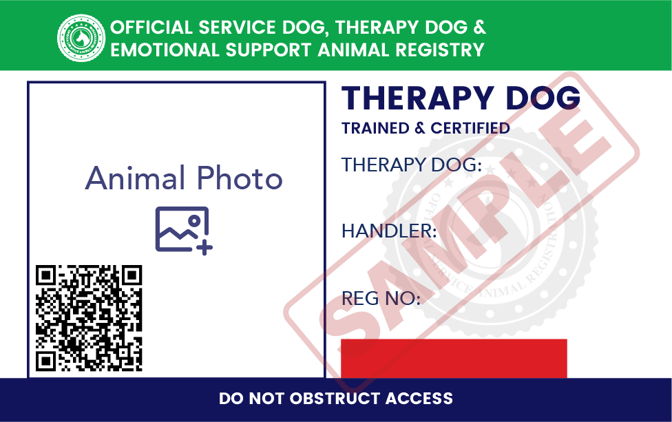 Therapy Dog Identification Card