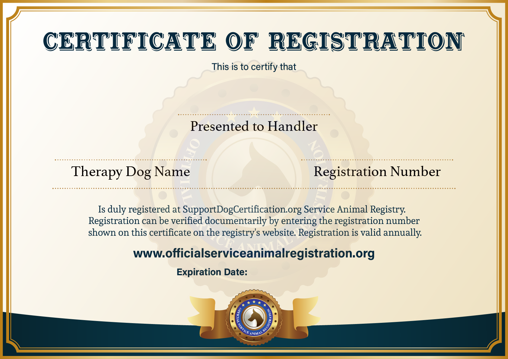 Therapy Dog Certificate
